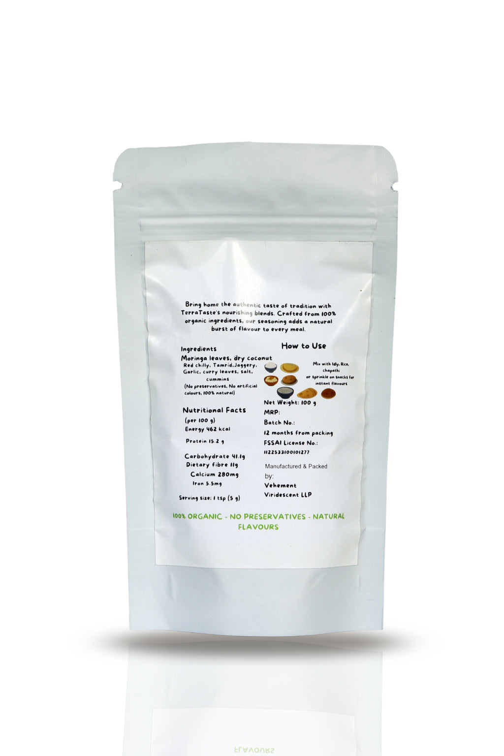 TerraTaste Moringa Leaves Chutney Puddi, 100g