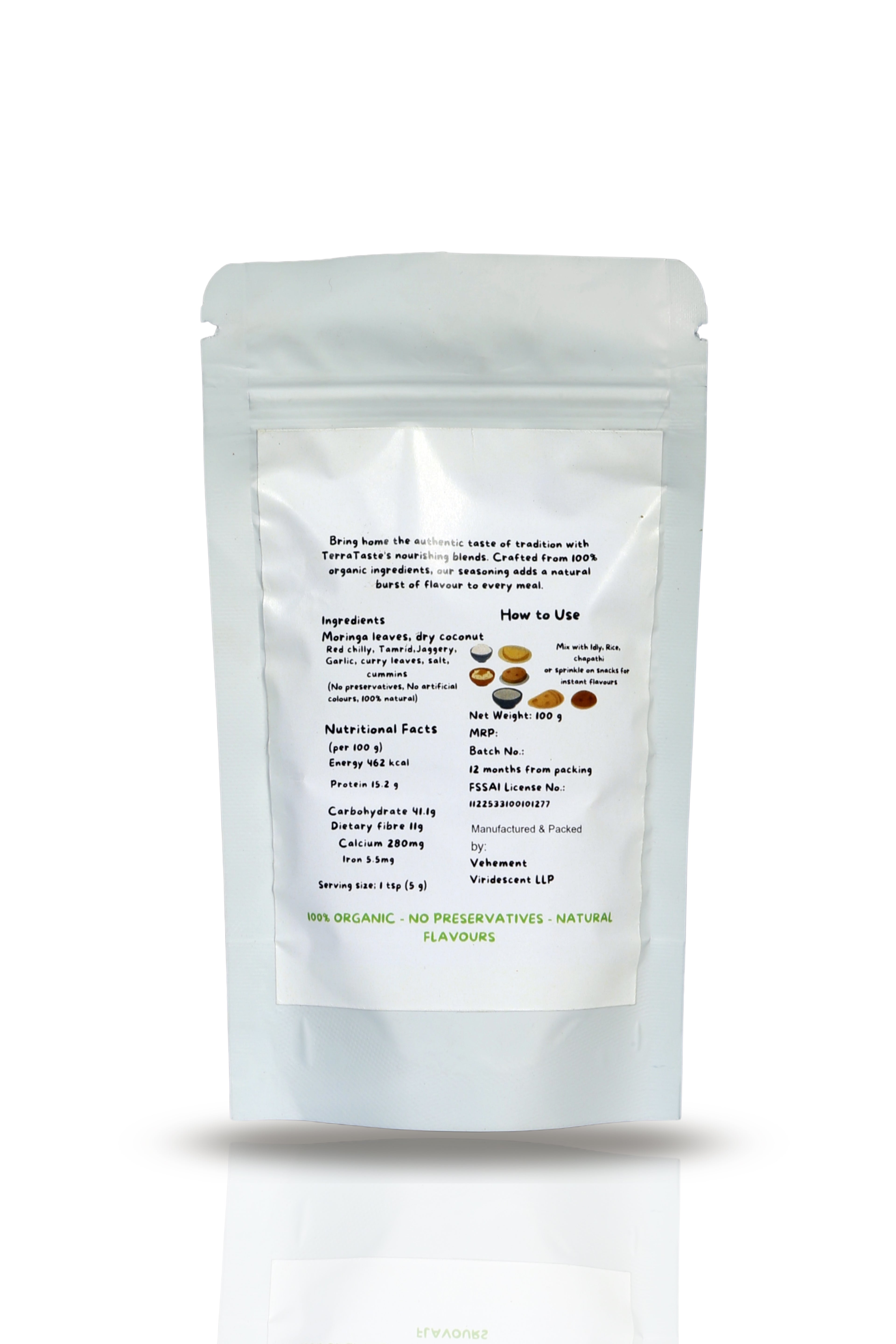 TerraTaste Moringa Leaves Chutney Puddi, 100g