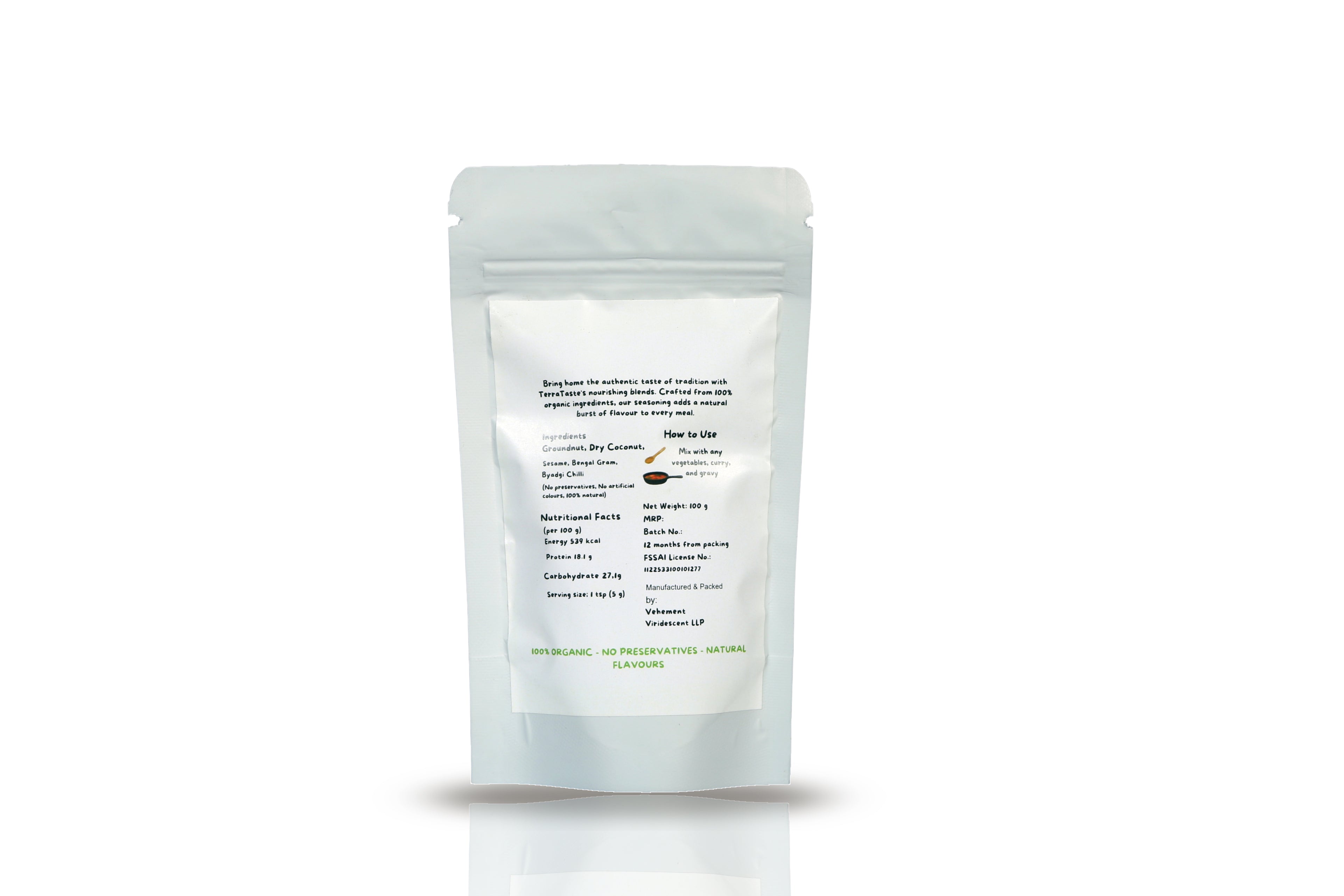 TerraTaste Sauteed Vegetable Seasoning, 100g